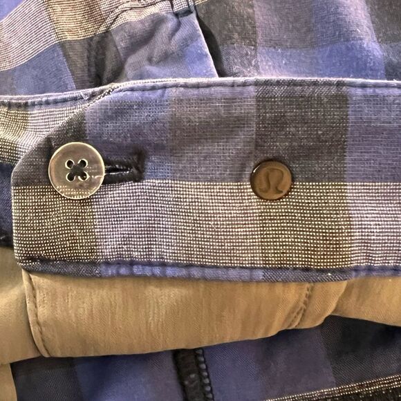 Lululemon Commission 10" Plaid Stretch Cotton Golf Shorts Blue Gray Men’s 38 - Picture 7 of 8